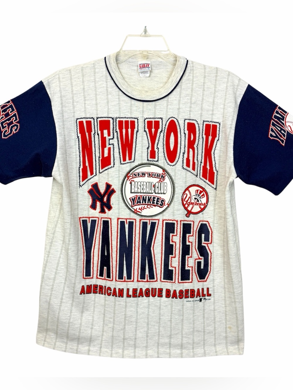 Garan Vintage New York Yankees 1992 T-Shirt Single Stitch Cotton Size L